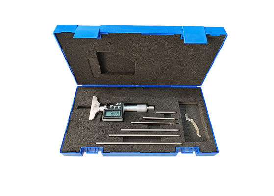 IP65 0-150mm Digital Depth Micrometer Gauge Tools with Carbide-Tipped Rod
