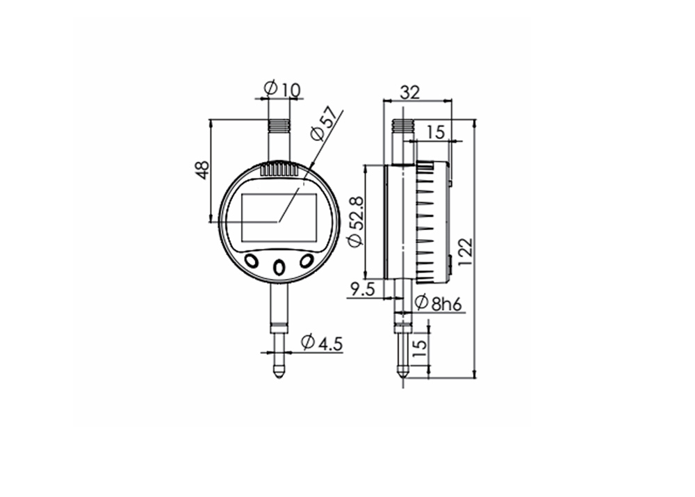 0-12.7mm Electronic Dial Gauge Digital Indicator Precision Measuring Tools