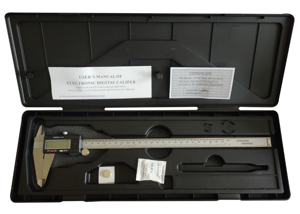 0-300mm/0-12" Stainless Steel Digital Vernier Caliper with Large LCD for Easy Reading