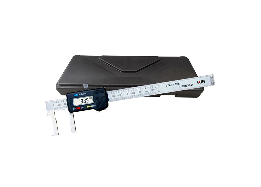 25-200mm/1-8" Flat Tip Inside Groove Digital Vernier Caliper Stainless Steel Industrial Gauge