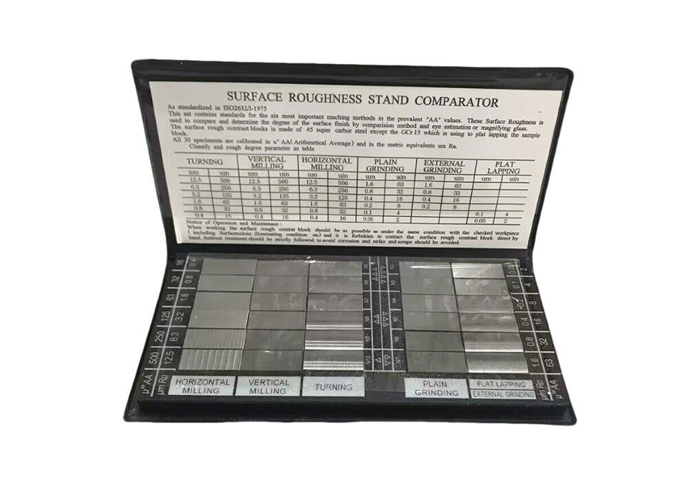 Portable 30Pcs Surface Roughness Comparator Kit Calibrated Surface Finish Reference Block for QC Testing