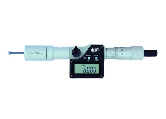 5-6 มม IP65 คาร์ไบด ทิปดิจิตอล 3 จุด Micrometer สําหรับกว้างภายใน