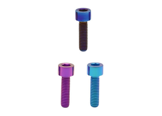 สี Anodizing Titanium Hexagon Socket Head Screws สําหรับการแข่งขันและจักรยานยนต์
